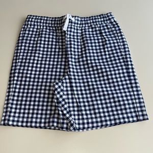 Janie and Jack Navy & White Gingham Cotton Pull On Shorts